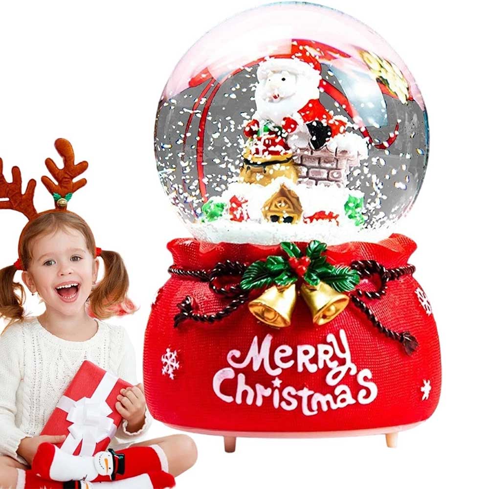 LED Santa Snow Globe – Musical Christmas Snow Globe with Colour Changing Light