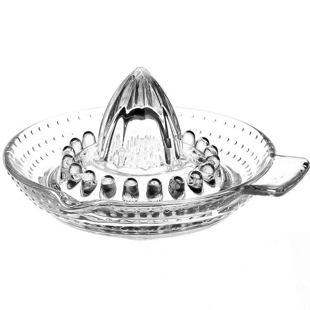 Traditional Glass Lemon Squeezer – Fruit & Lime Juicer Press, 13cm