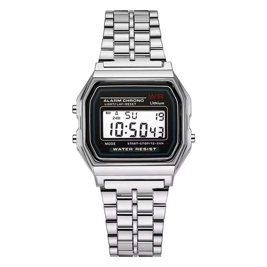 New Classic Retro Digital Unisex Silver Bracelet Watch With Watch Box