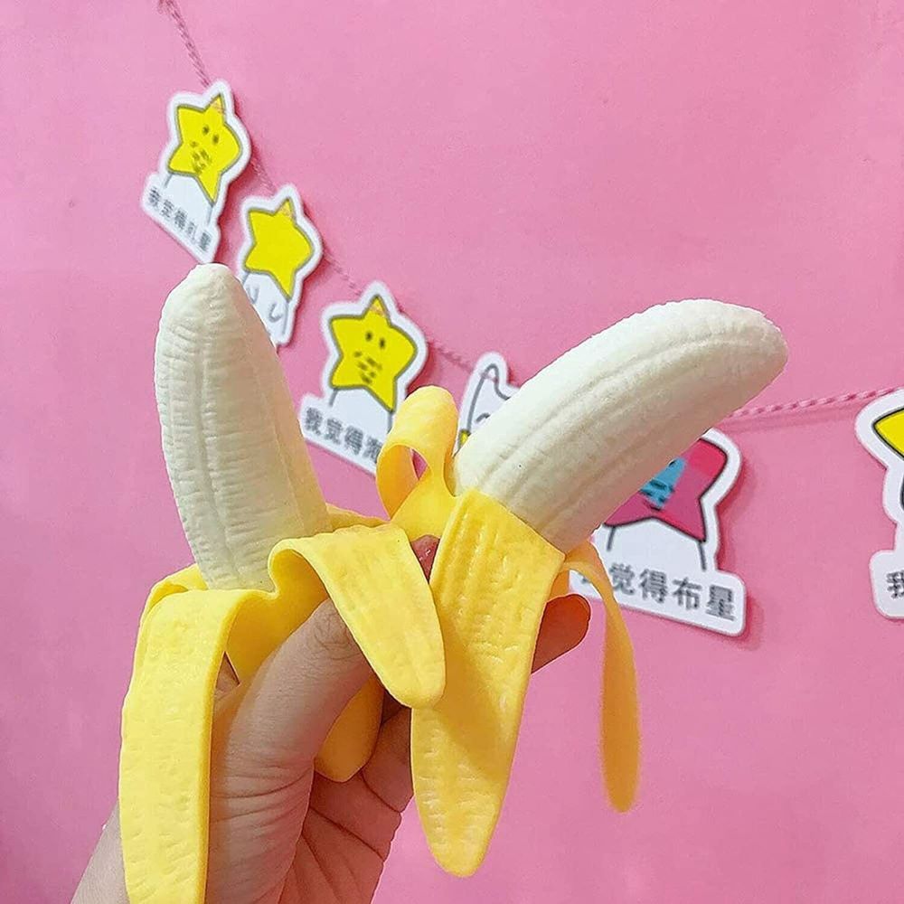 2-Pack Peeled Banana Squishy – Stress Relief Toy, Slow Rising Simulation Play