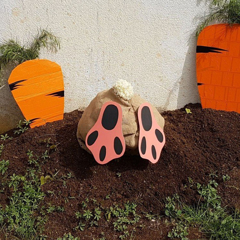 Easter Garden Decoration Set Rabbit Carrot Yard Sign Cute Outdoor Lawn Ornament
