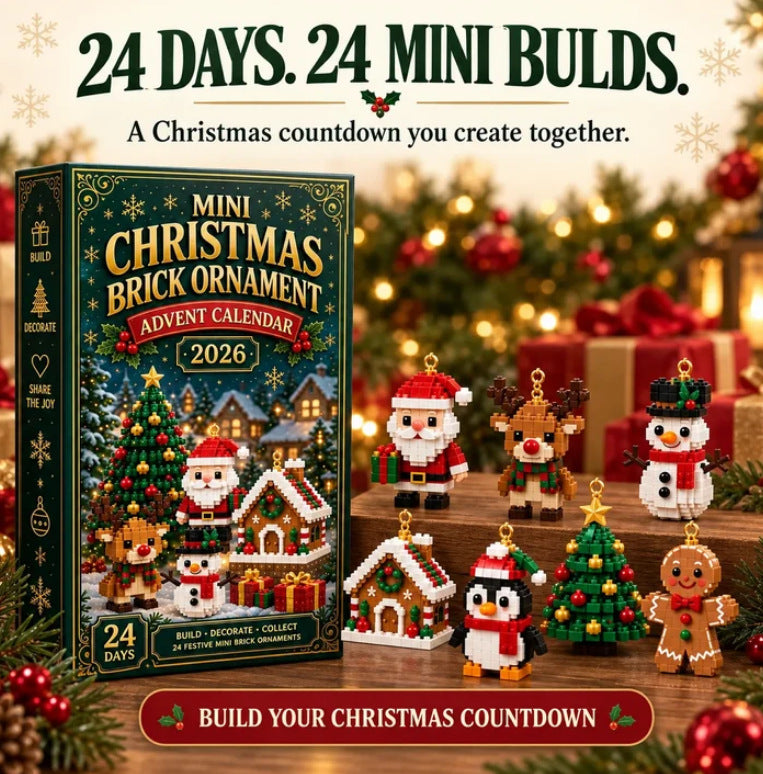 24 Pre-Assembled Brick Advent Calendar – Christmas Countdown Blind Box Ornaments