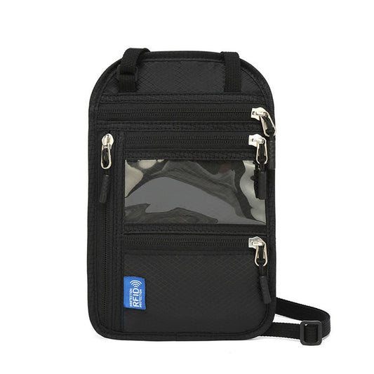 RFID Blocking Travel Body Wallet - Passport Holder Neck Shoulder Document Bag