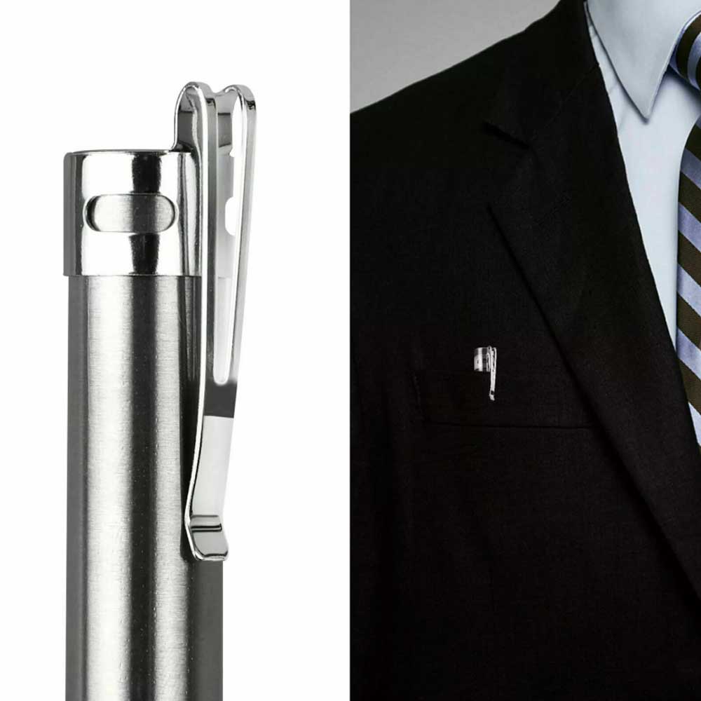 5" LED USB Rechargeable Mini Tactical Flashlight Stainless Steel Torch Pen Light