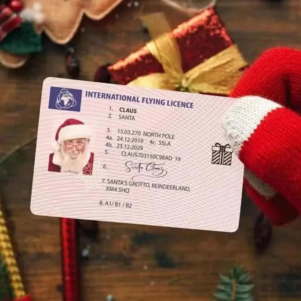 10Pcs Novelty Santa Claus International Driver's License - Fun Christmas Gift