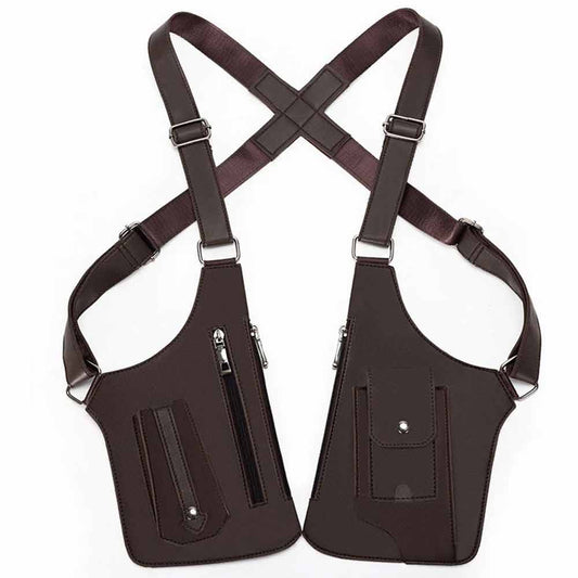 Adjustable Anti-Theft Underarm Shoulder Bag – PU Leather Wallet Holster Bag (Brown)