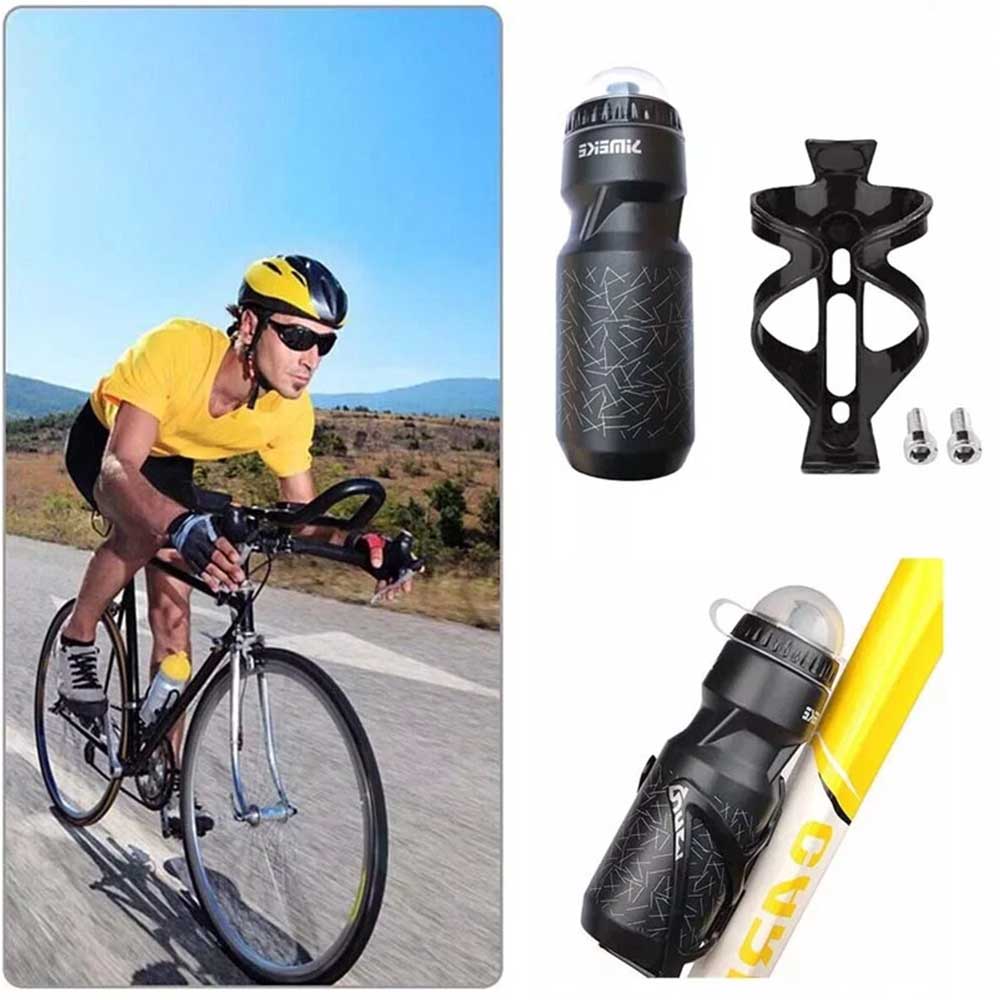 750ml Bicycle Water Bottle & Plastic Cage Holder Kit for Mountain Bike Cycling