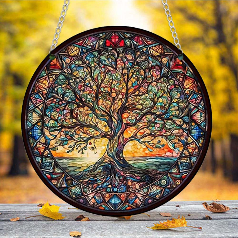 3-Pack Tree of Life Wall Art - 2D Acrylic Hanging Ornament for Indoor & Outdoor Garden Decor