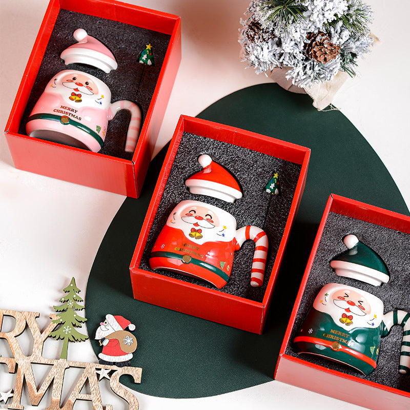 Christmas Coffee Mug – 400ml Ceramic Santa Cup with Gift Box for Xmas