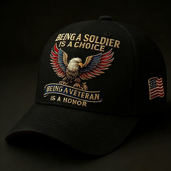 Veteran Commemorative Baseball Cap - "Being a Soldier" Embroidered Patriotic Hat