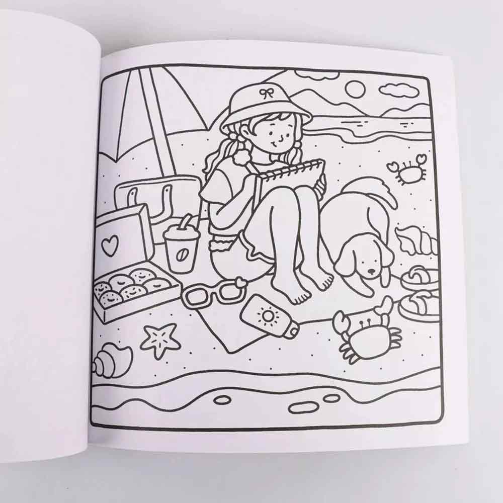 Girl Moments Coloring Book – Cute Cozy Daily Scenes for Adults & Teens