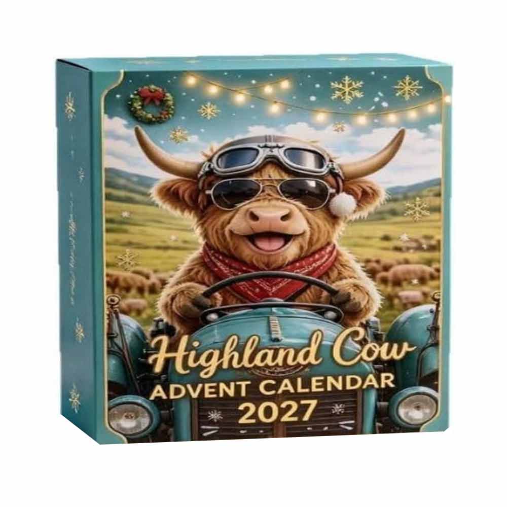 Highland Cow Advent Calendar 2026 – 24-Day Christmas Countdown with Mini Figures