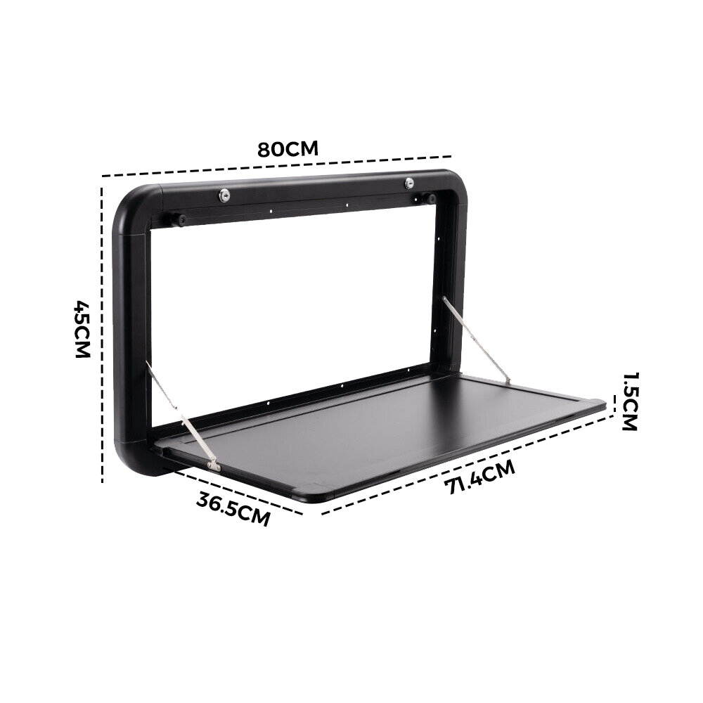 Caravan Picnic Table keyless with LED Lighting & Backing Plate - 800 x 450mm
