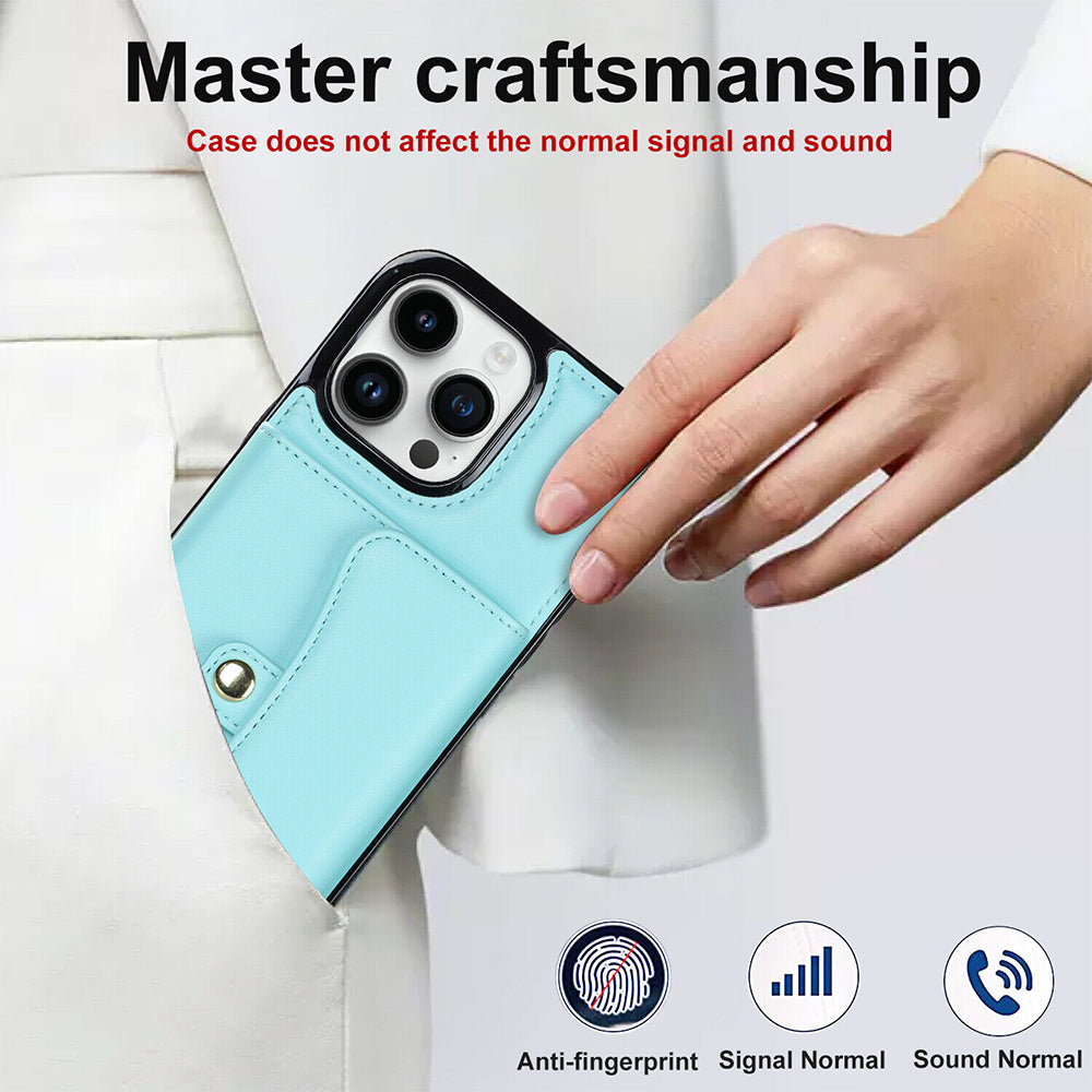 For iPhone 14 Pro Max Plus Case Leather Wallet Cover Card holders Coins Storage