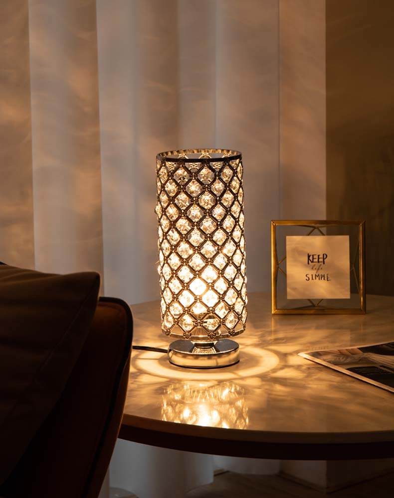 Crystal Bedroom Nightstand Light Bedside Table Lamp Home Decor Desktop Lamp