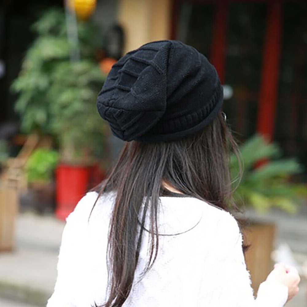 Women Men Hiphop Crochet Knitted Slouch Oversize Warm Baggy Beanie Hat Cap Beret