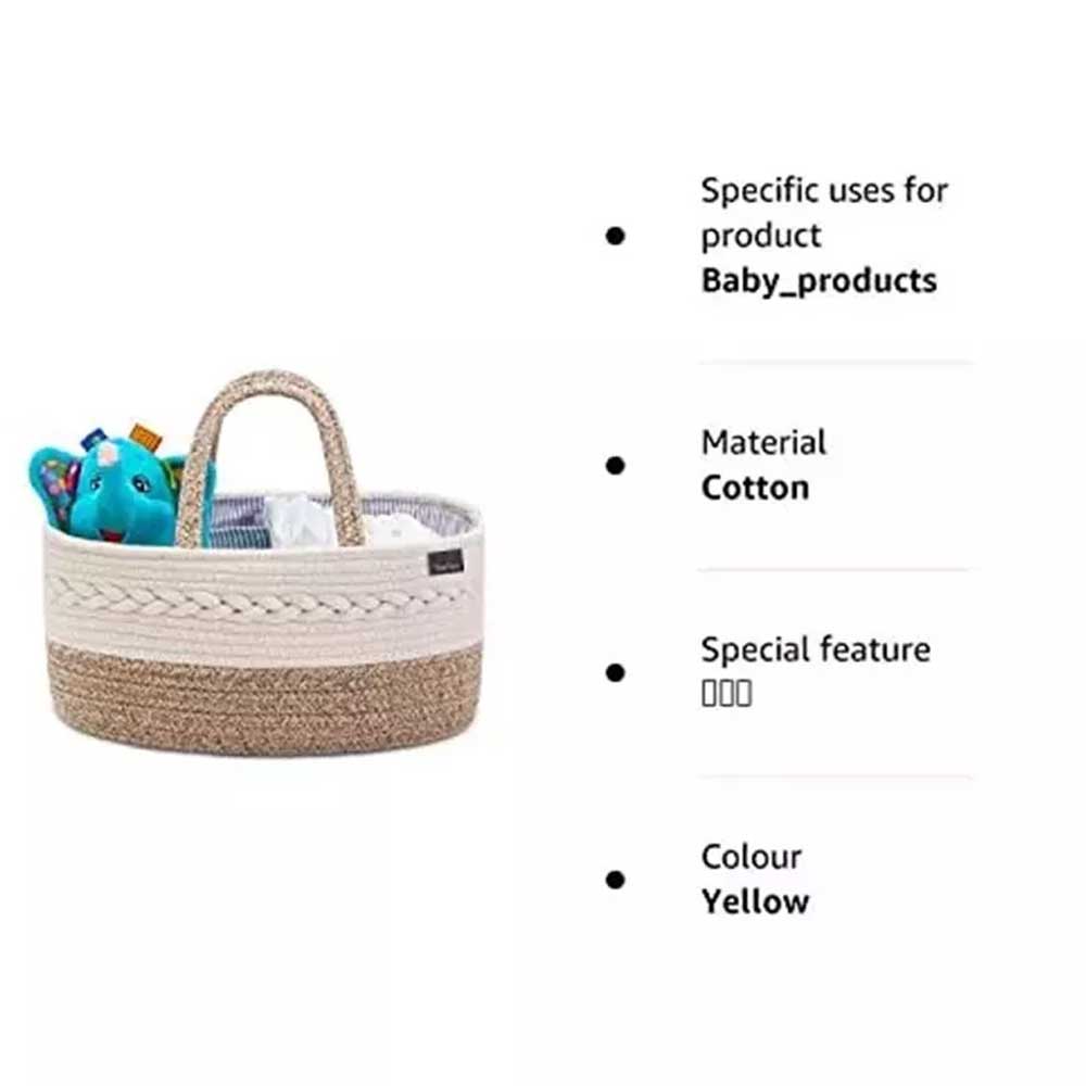 Nappy Caddy,Baby Diaper Caddy Organiser, Portable Nursery Storage Basket