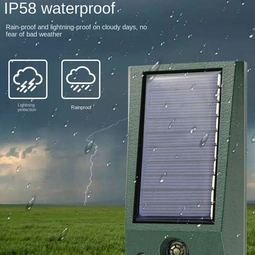 Ultrasonic Solar Cat Dog Repellent Fox Pest Scarer Deterrent Repeller GardenIP66