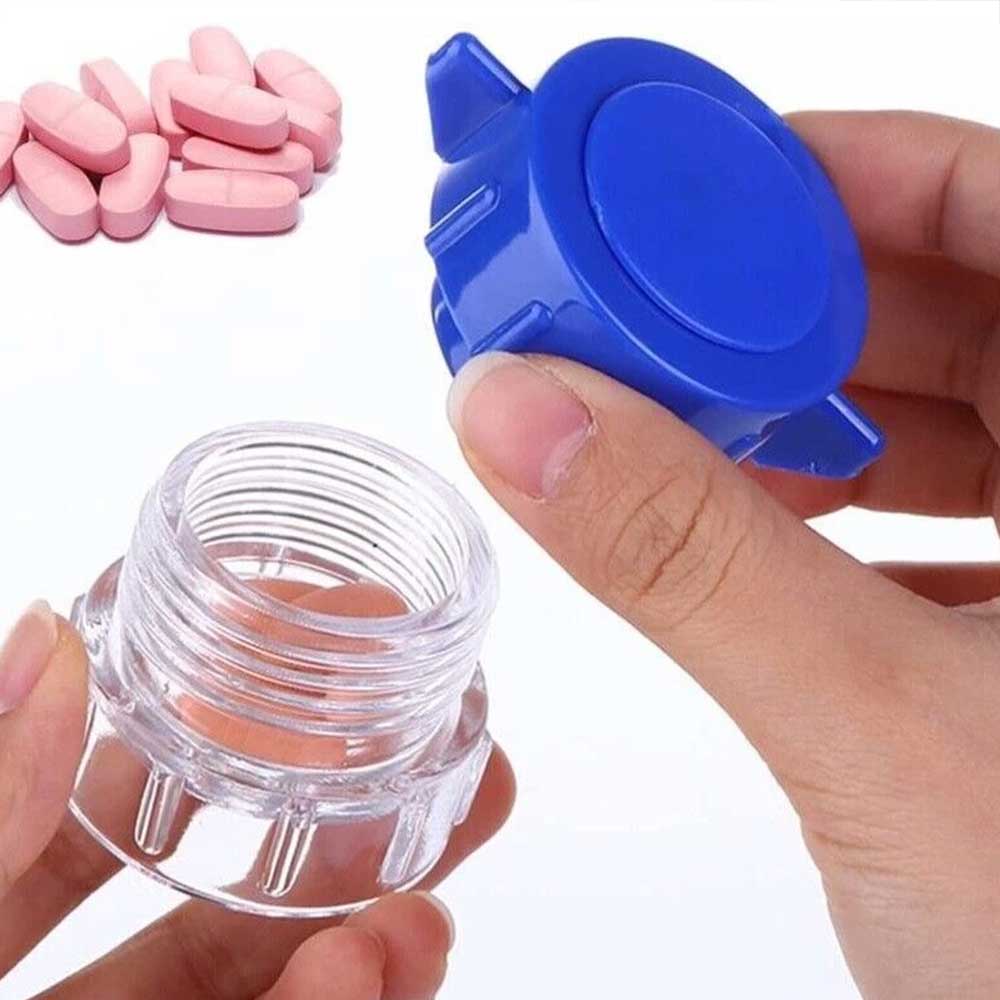 All-in-One Pill Crusher Grinder with Storage Compartment Portable Medicine Pulverizer and Tablet Splitter