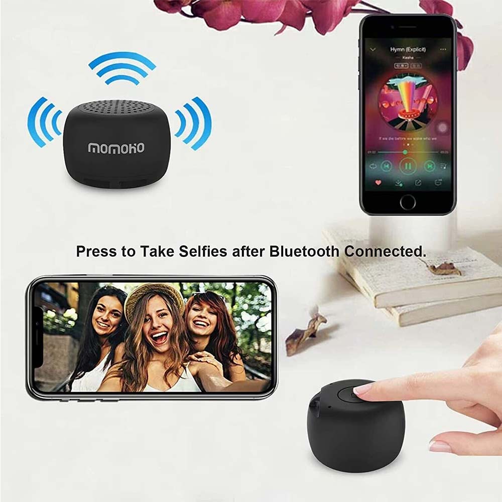 Mini Bluetooth Speaker Wireless Portable Rechargeable Black Splash Resistant