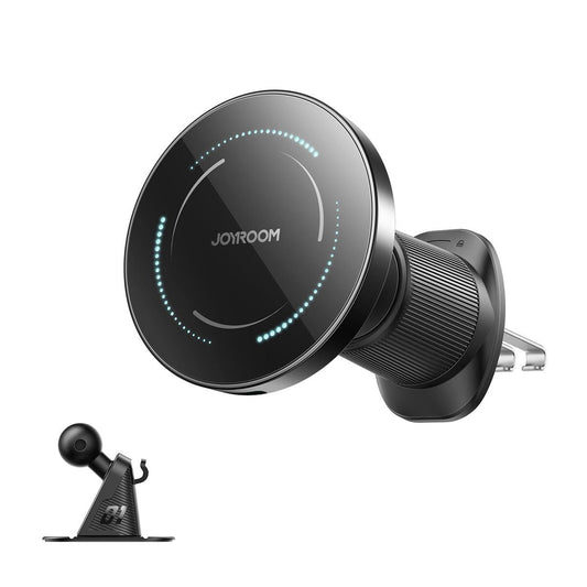 2 in 1 15W Magnetic Wireless Car Charger Mount for Mag-Safe, Air Vent & Dashboard Dual Installation