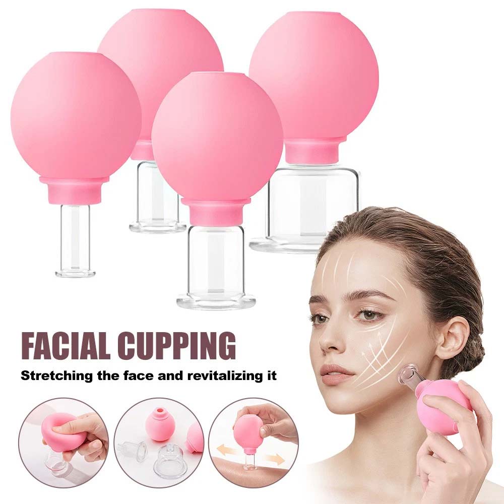 Facial Cupping Set 4PCS - Face Massage Skincare Tool, Cupping Glass for Skin Revitalize