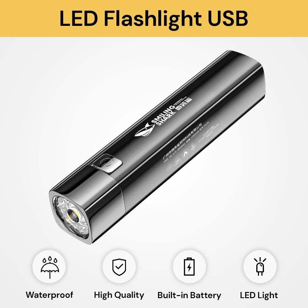 Mini USB LED Flashlight Keychain Rechargeable Self Tactical Light