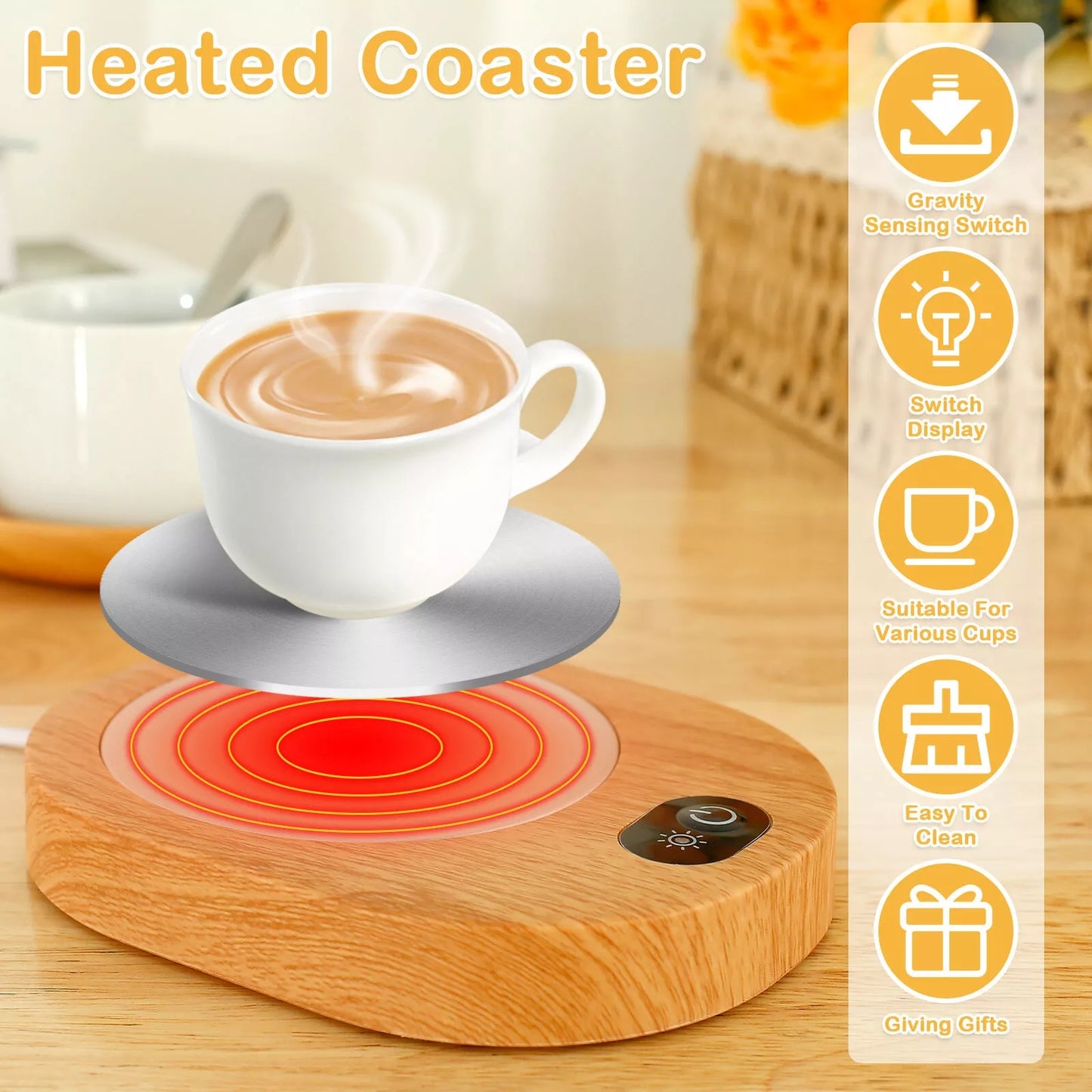 Heating Coaster Warmer Smart Electric Milk Coffee Tea Mug Cup Heater Pad USB