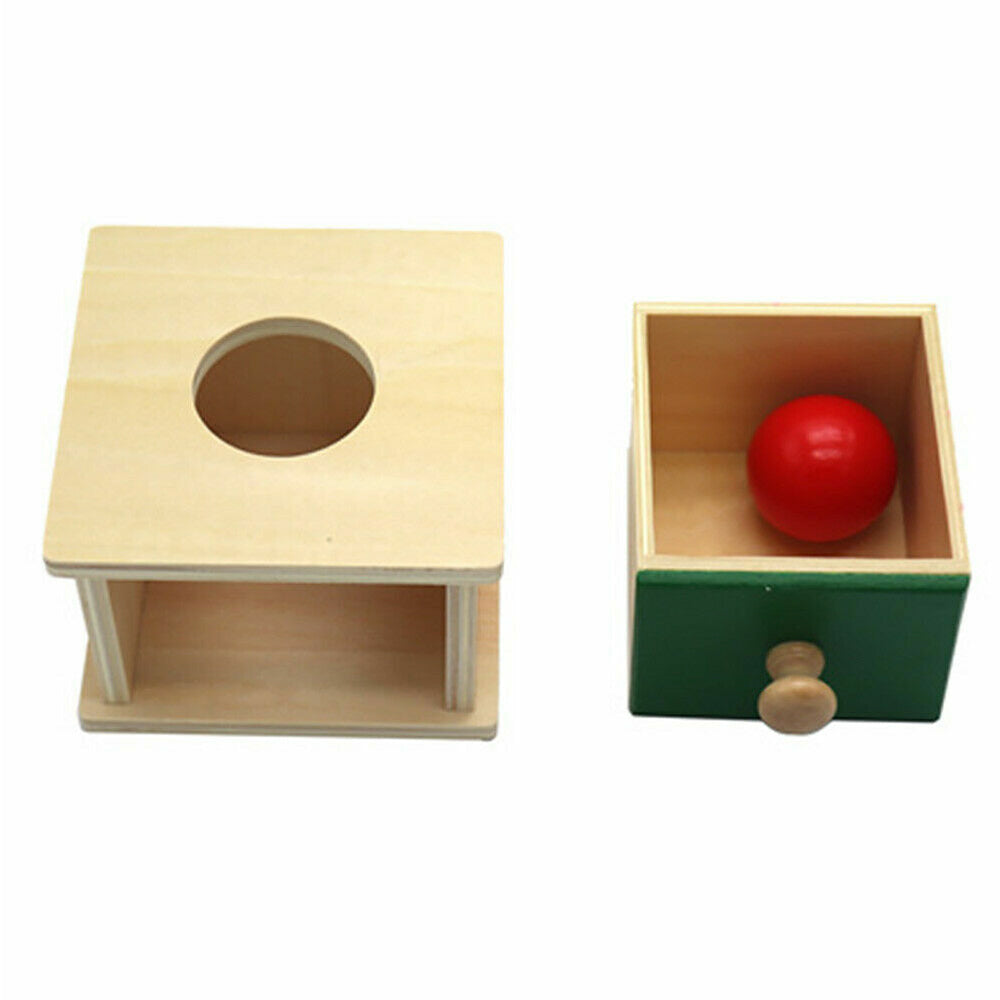 Wooden Educational Object Permanence Coin Box Ball Toy Early Learning