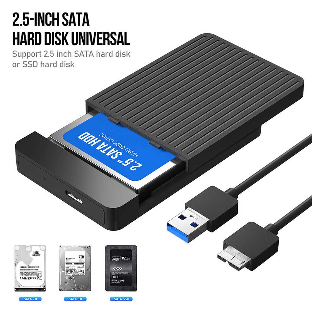 USB 3.0 Type-C Portable External Hard Drive Disk Case SATA HDD SSD 6Gbps