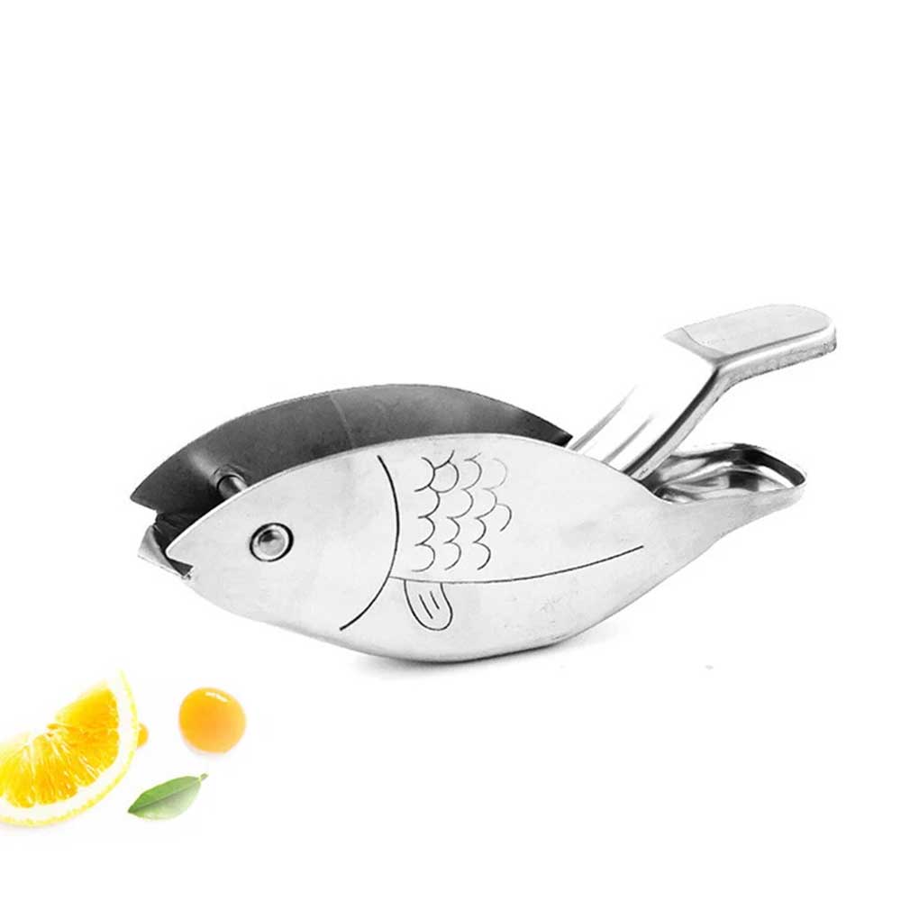 Stainless Steel Lemon Squeezer - Fish Shape Manual Juicer for Lime & Citrus
