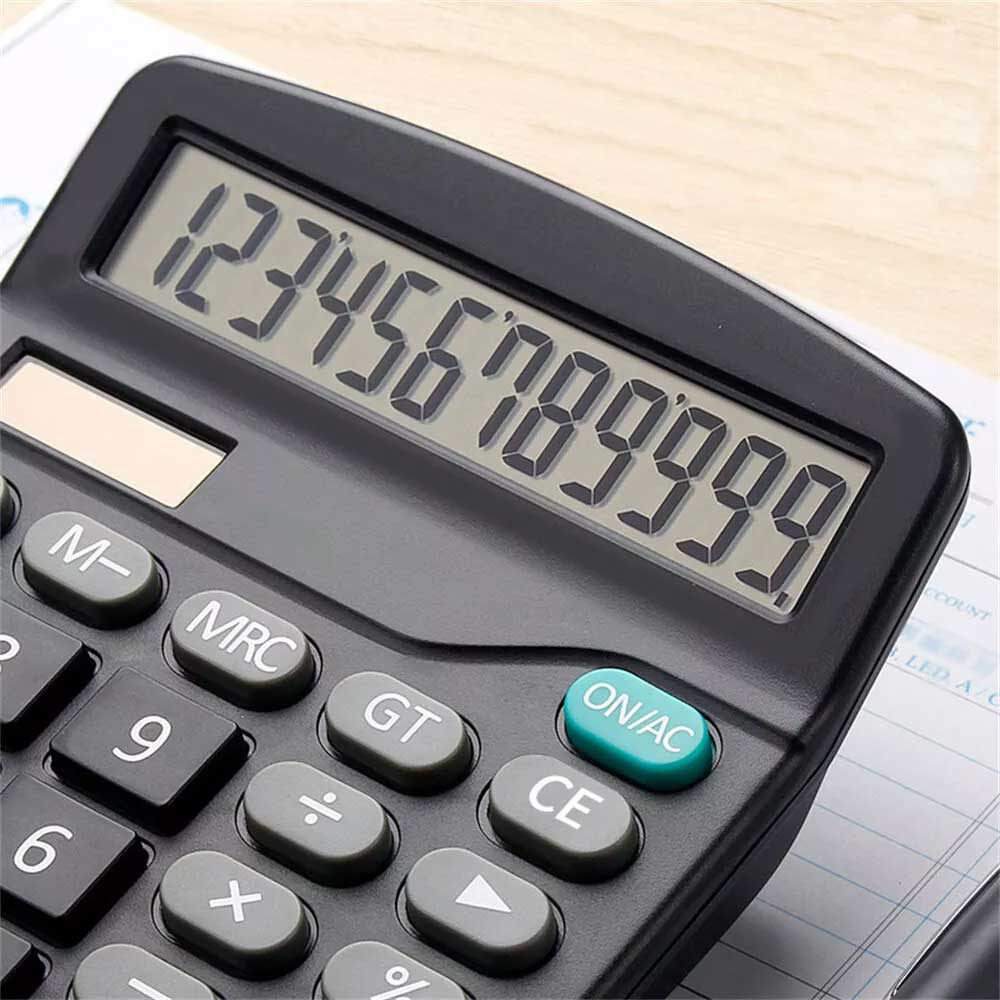 Solar Electronic Desk Calculator Extra Large Display Business Battery 12 Digit