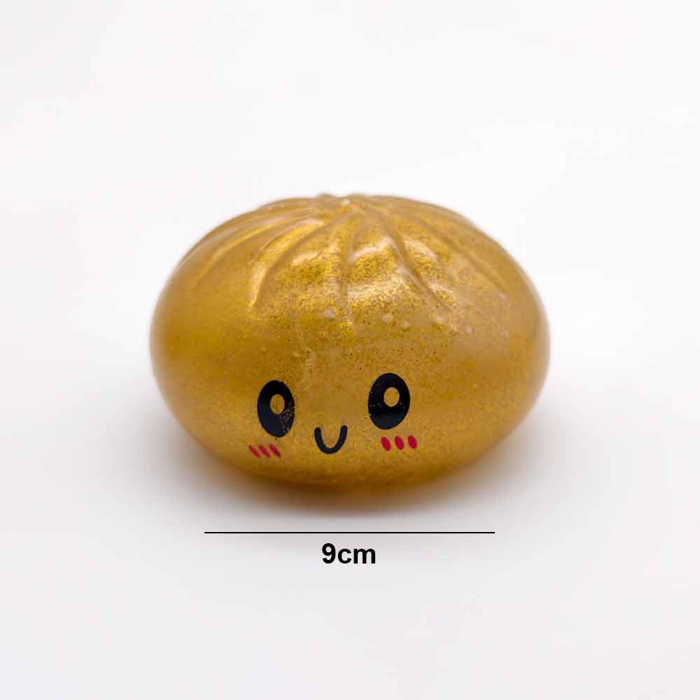 Steamed Bun Squishy – 2-Pack Gold & Red Slow Rebound Stress Relief Toy