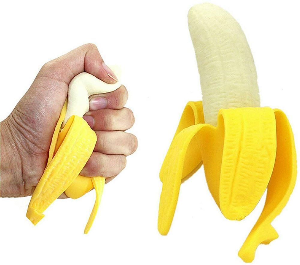 2-Pack Peeled Banana Squishy – Stress Relief Toy, Slow Rising Simulation Play