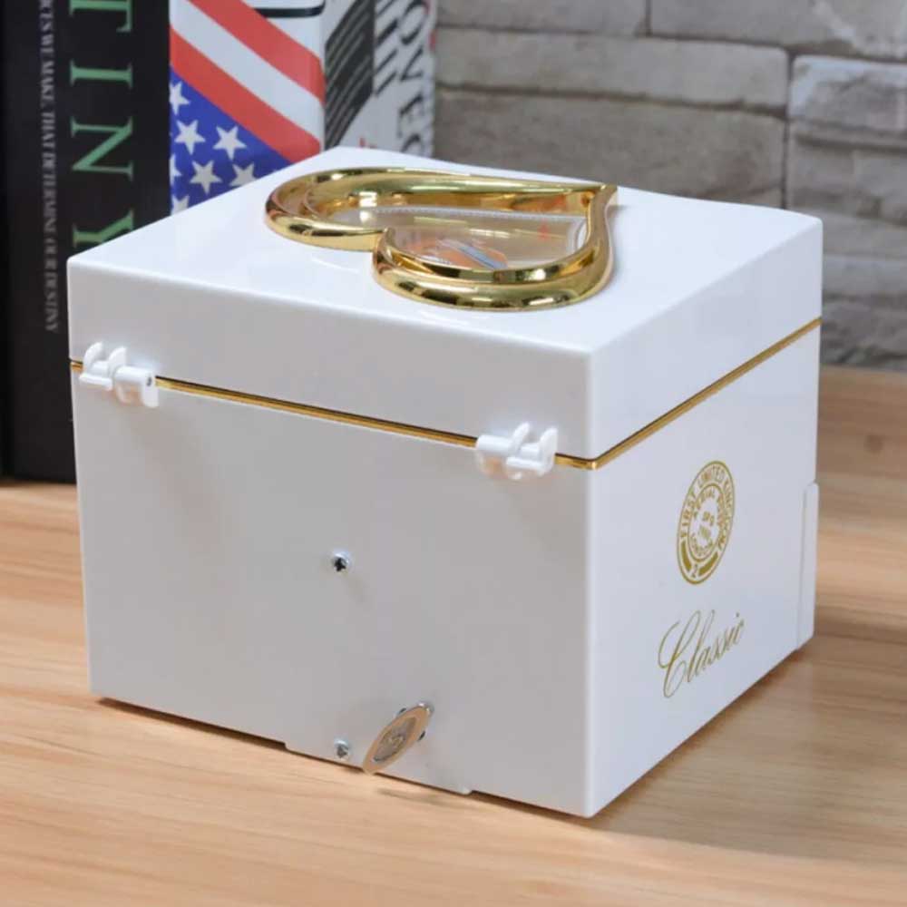 Vintage Automatic Music Box with Ballet Dancing Girl 2-layer Jewelry Box Gift for Her