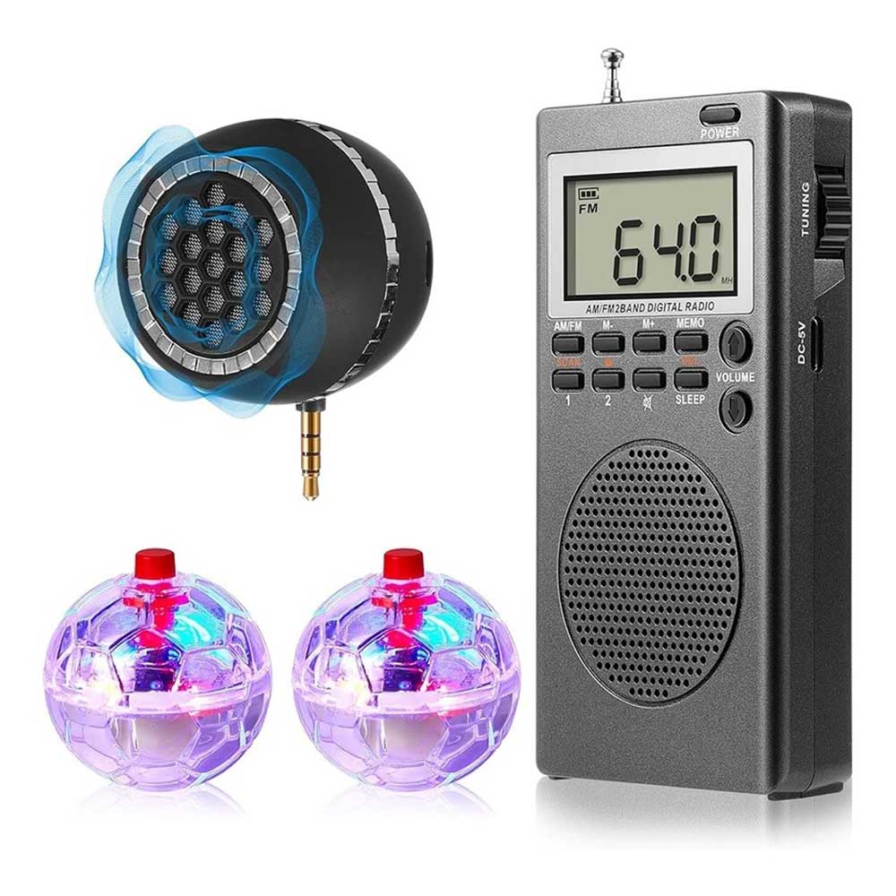 Paranormal7152 Spirit Box Equipment Kit | 4pcs Ghost Hunting Set with Spirit Box, Speaker & 2 LED Cat Balls