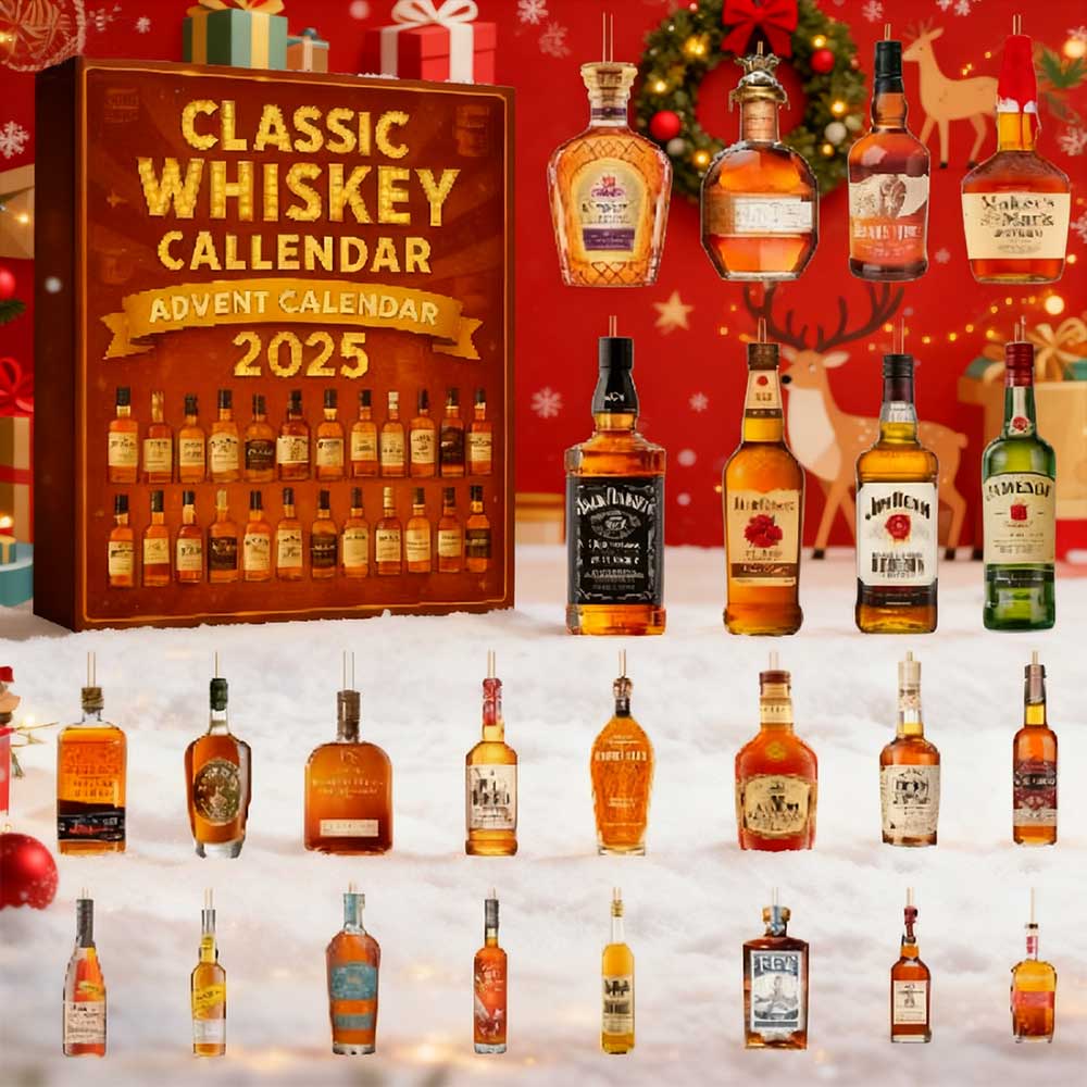 2025 Wine Bottle Advent Calendar 2D - 24 Day Christmas Countdown with Mini Bottle Ornaments