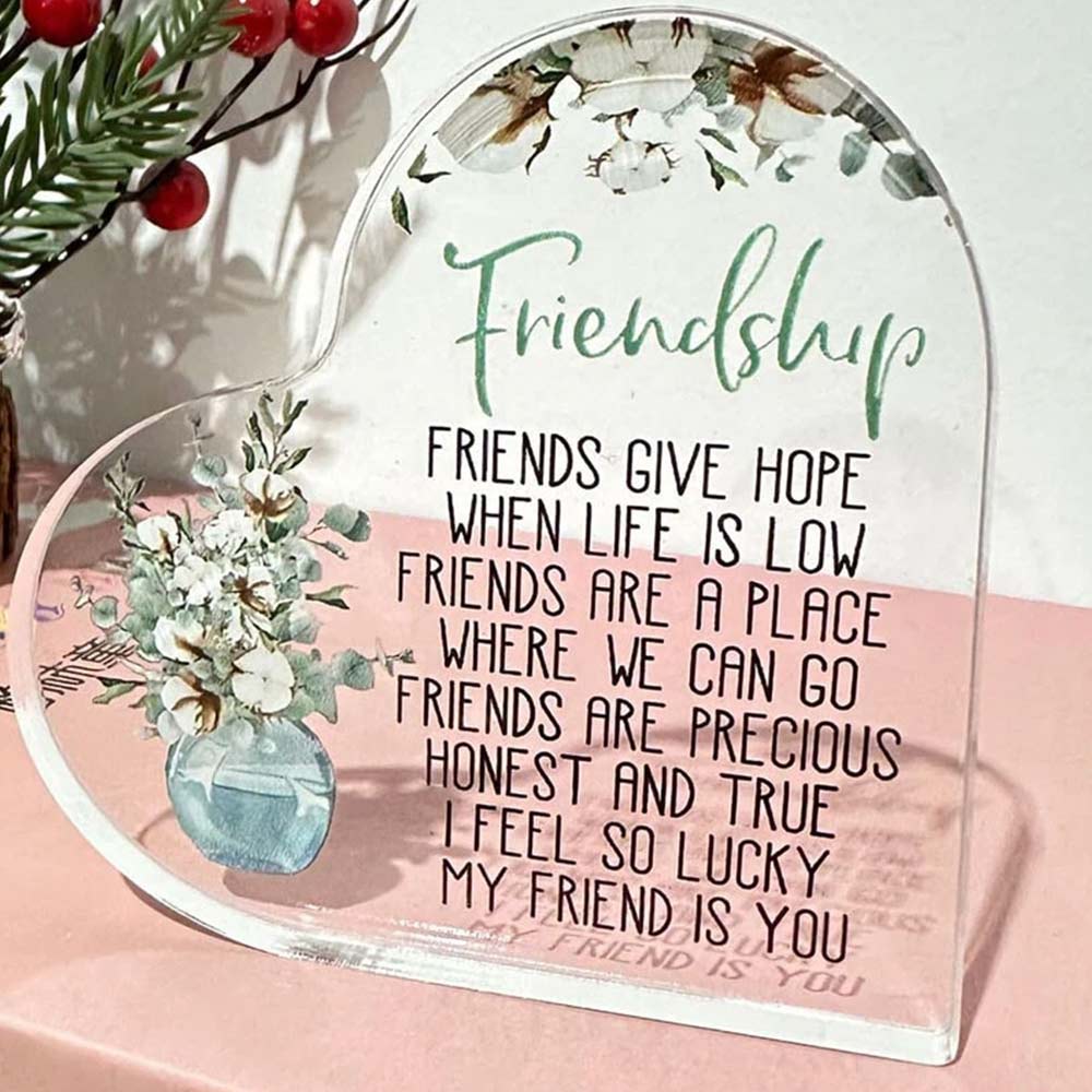 Friendship Gift Acrylic Plaque – For Best Friend, Birthday Thank You Gift for Her