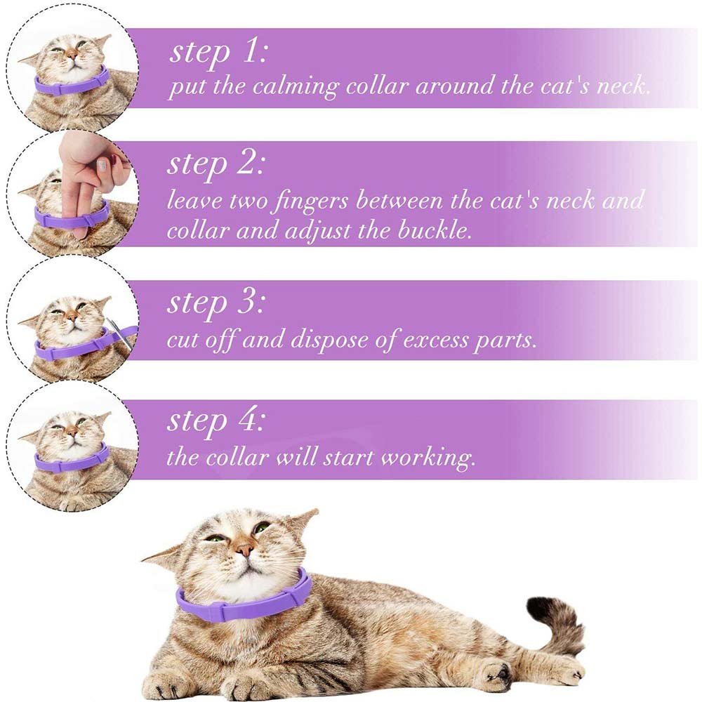 3X Calming Collar 38CM for Cat Natural Lavender Pheromone Cat Calming Collars US