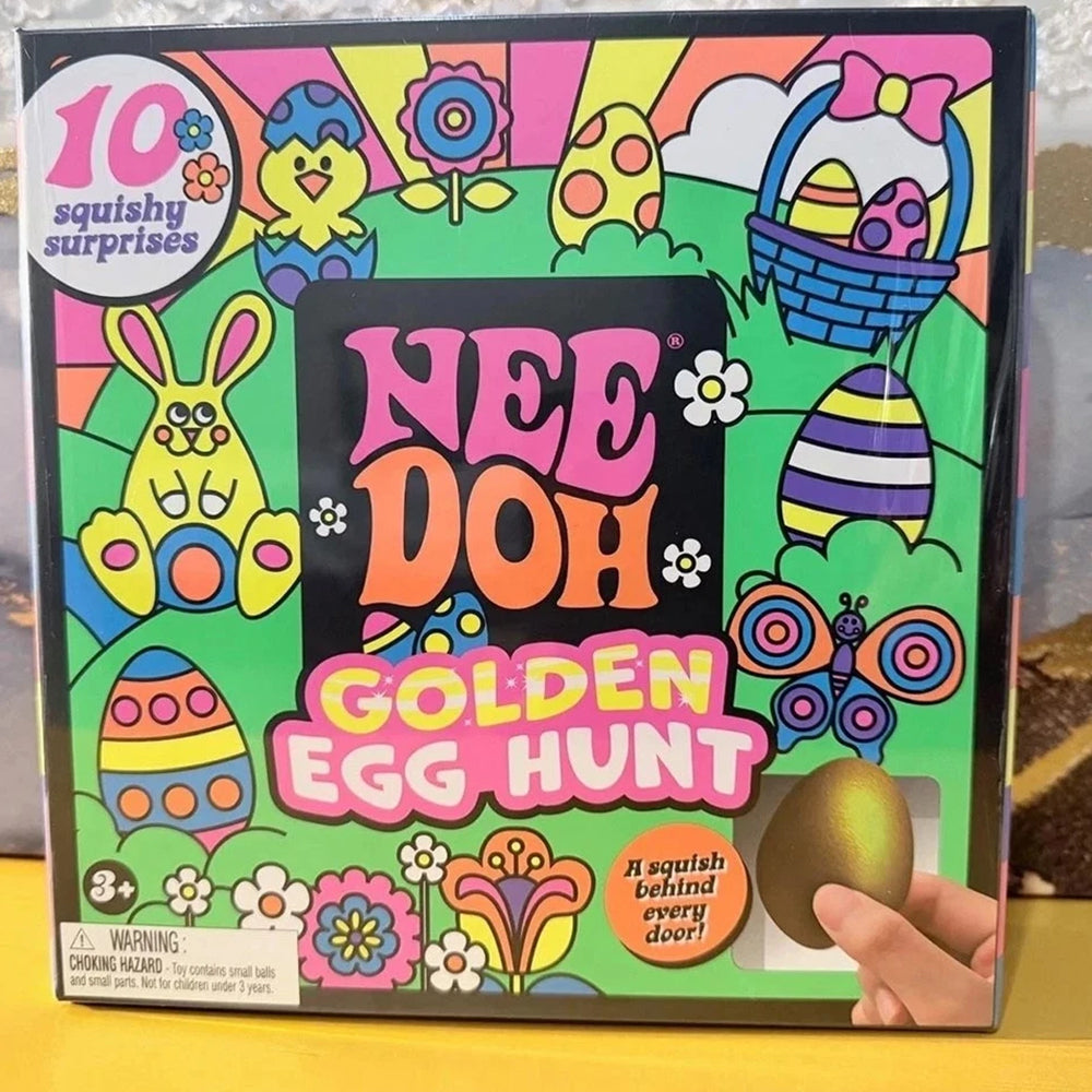 Easter Golden Egg Mystery Hunt – 4 Eggs Filled with 10 Squishy Squeeze Toys