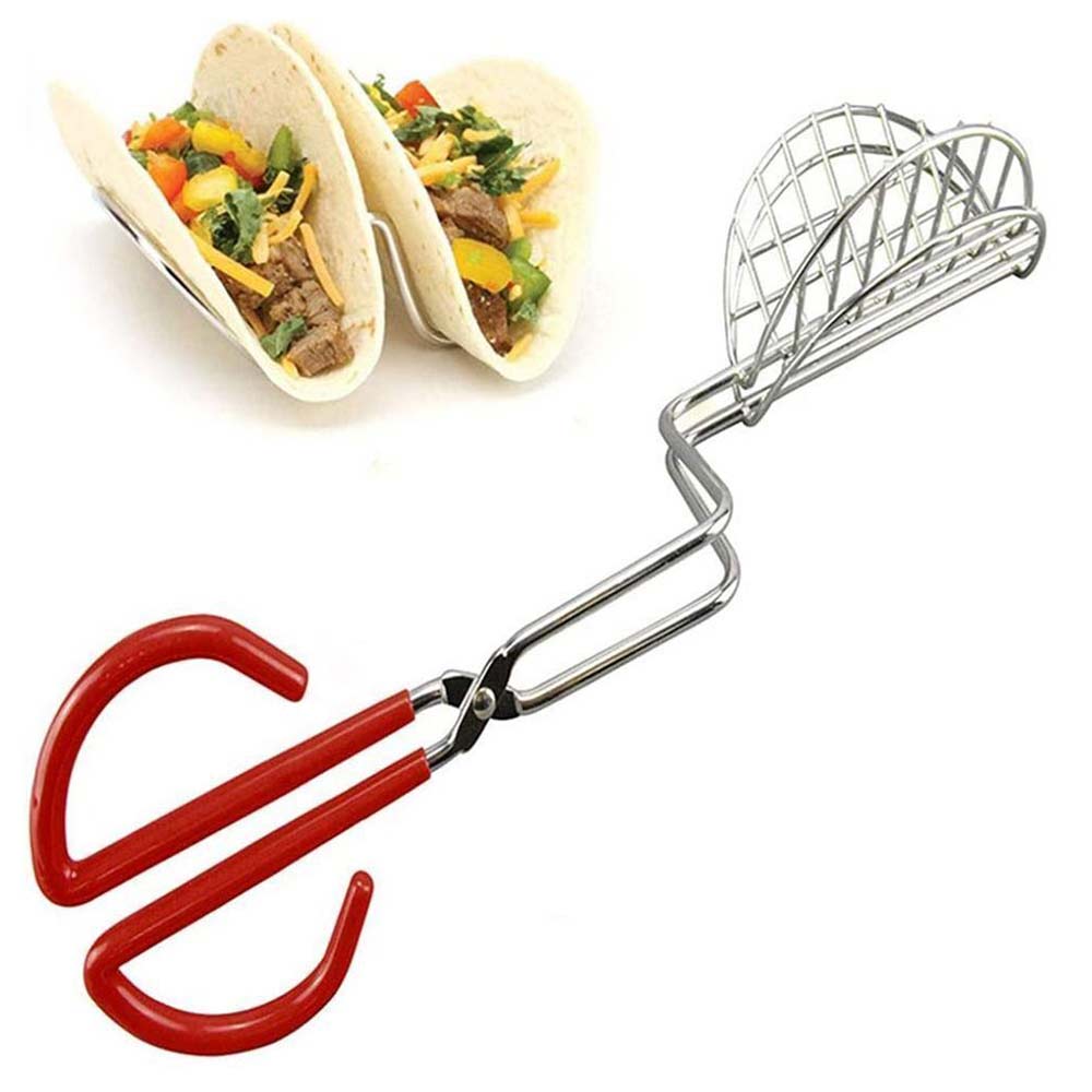 Taco Shell Maker Press Tortilla Fryer Tong Plated Steel Kitchen Rack Food Clip
