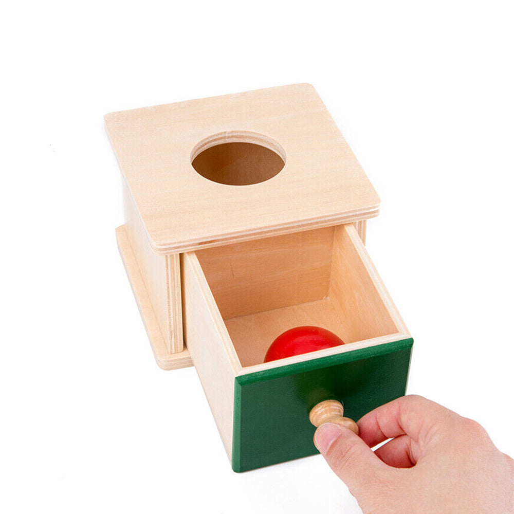Wooden Educational Object Permanence Coin Box Ball Toy Early Learning