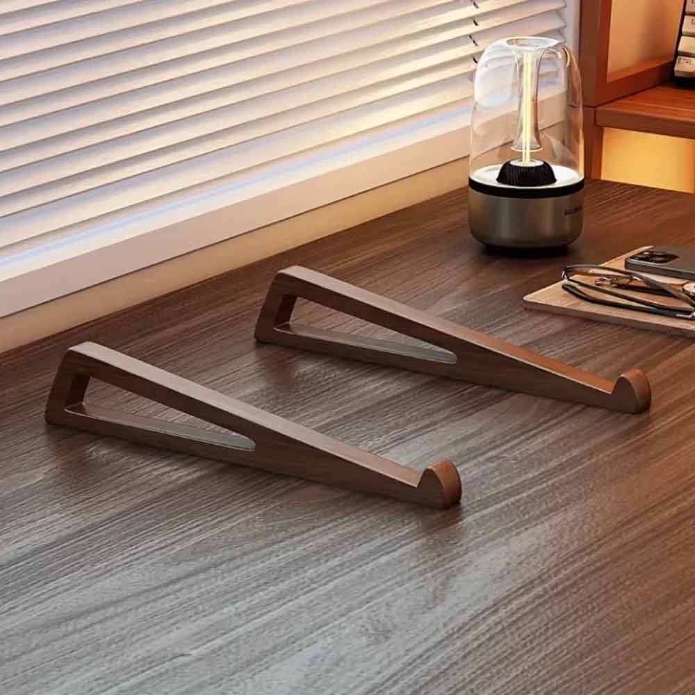 2-Pack Portable Foldable Wooden Laptop Stand – Ergonomic 12° Adjustable Angle
