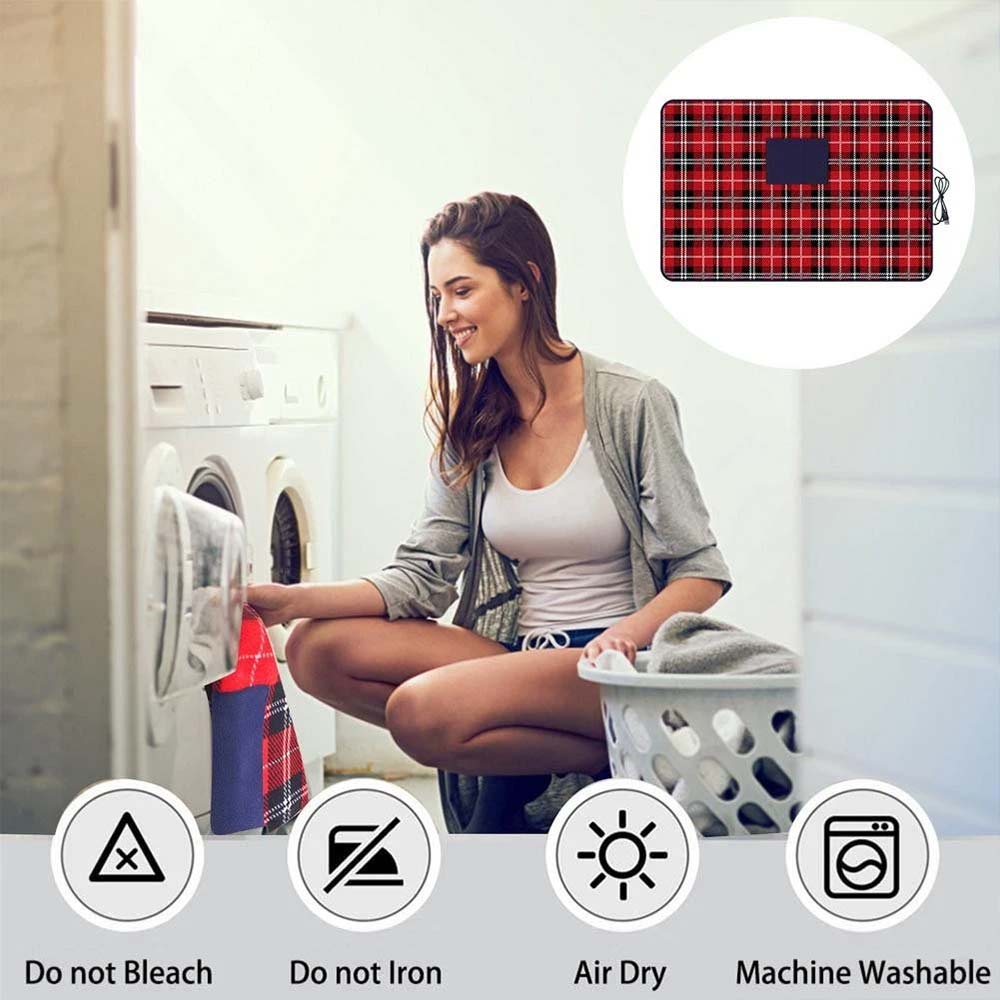 Electric Heated Throw Blanket - Washable Fleece Winter Warming with Timer & Switch