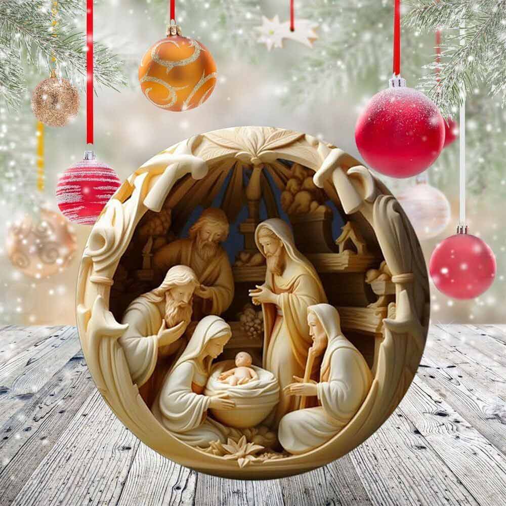 6PCS Nativity Christmas Ornament for Xmas Tree Birth of Jesus Christian Decor