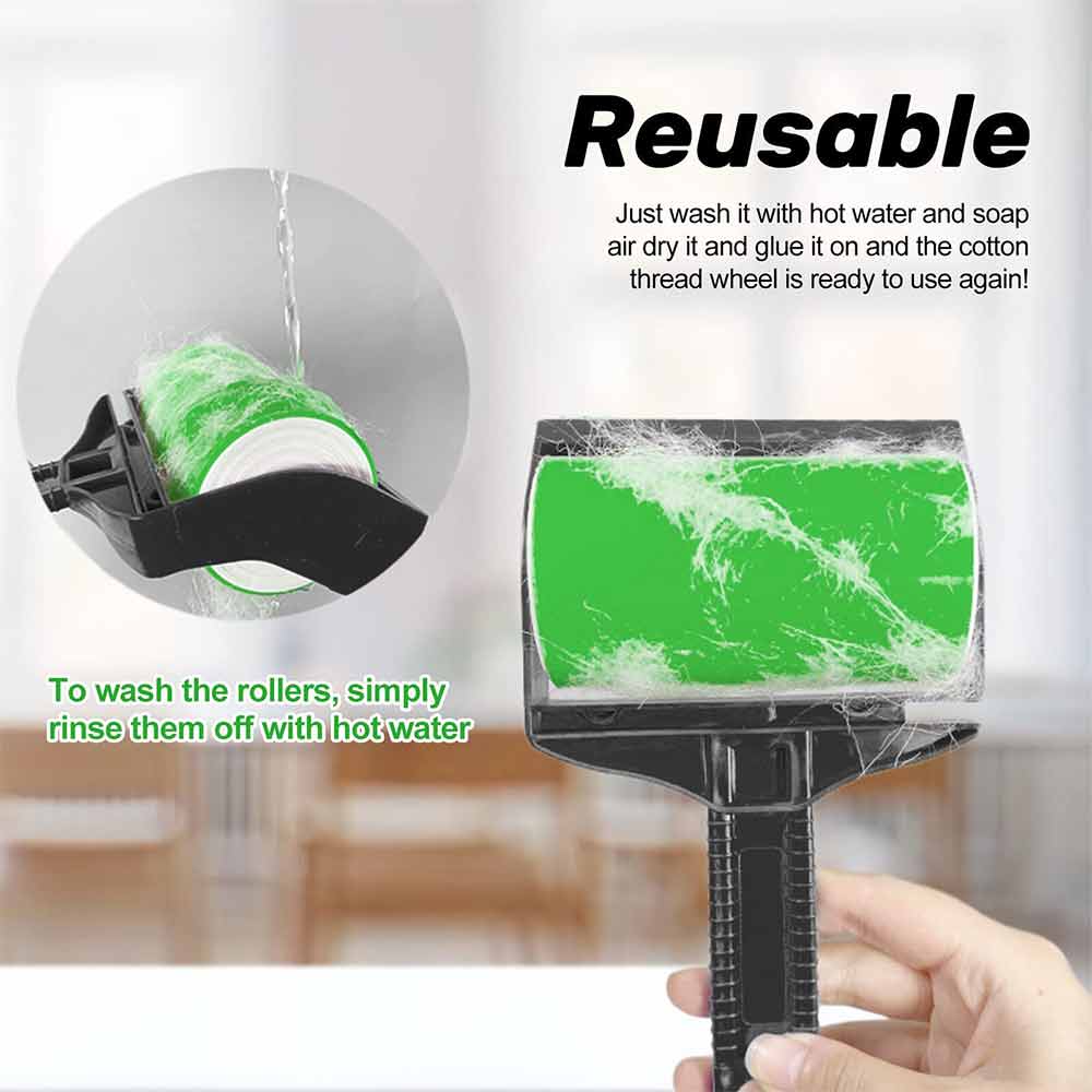 2pcs Stick It Roller Pet Hair Remover, Reusable Washable Stick Green