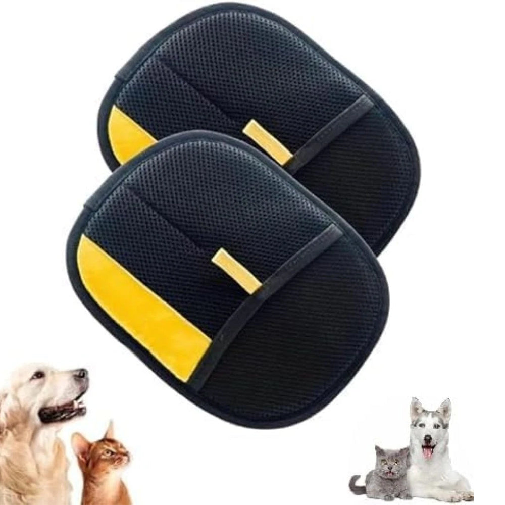 Pet Grooming Gloves 2 Pack – Cat & Dog Hair Remover, Reusable & Washable