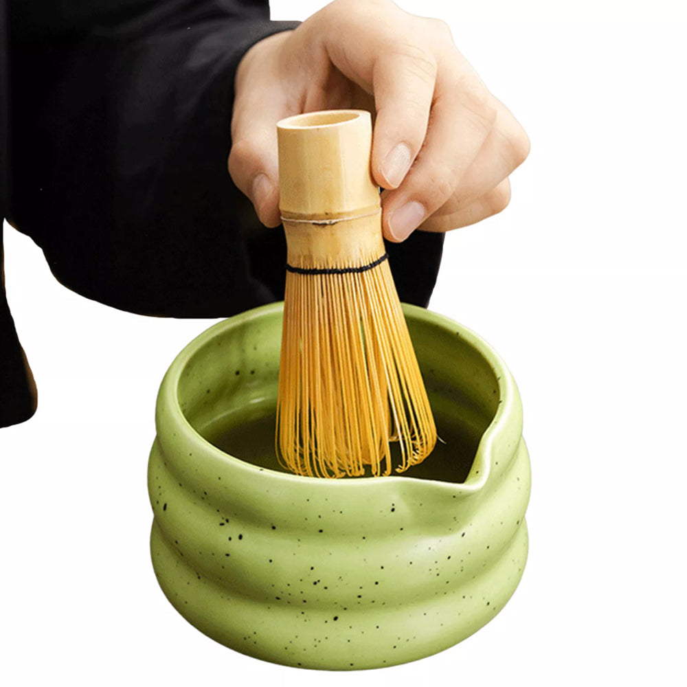 Matcha Making Tool Set Bamboo Tea Whisk Tea Scoop Bowl Ceramic Tea Whisk Set