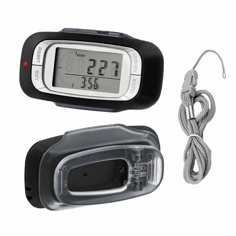 3D Sensor LCD Pedometer Step Walking Distance Calorie Counter Pedometer Clip on for Jogging Running
