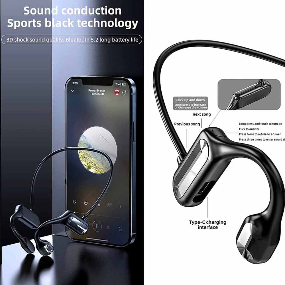 Wireless Sport Earphones Bone Conduction Headphones Bluetooth Waterproof Headset